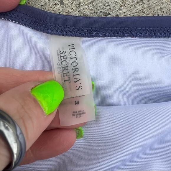 Victoria’s Secret Halter Tie Push Up Dusty Navy Blue Bikini S/M - Picture 4 of 5